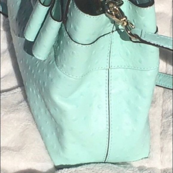 NWT $429 kate spade | Provence Charm City Ostrich Satchel Bag | Robin’s Egg Blue - Picture 8 of 15